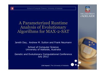 A Parameterized Runtime Analysis of Evolutionary Algorithms for ...