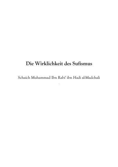 Die Wirklichkeit des Sufismus