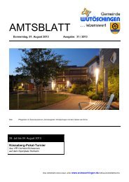 AMTSBLATT - Gemeinde Wutöschingen