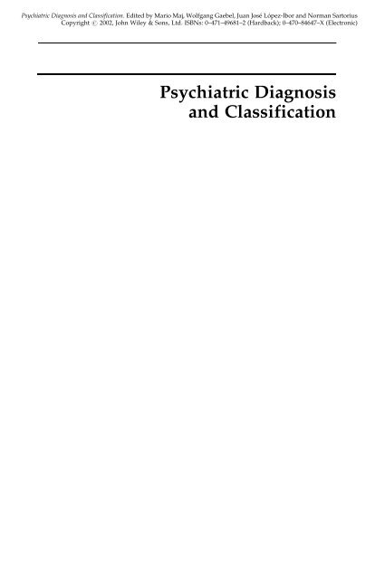 Psychiatric Diagnosis and Classification - ResearchGate