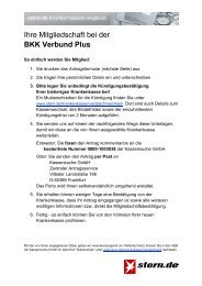 Mitgliedsantrag bei der BKK Verbund plus
