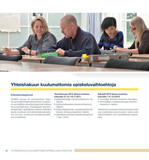 Lataa hakijan opas 2012 - Humanistinen ammattikorkeakoulu