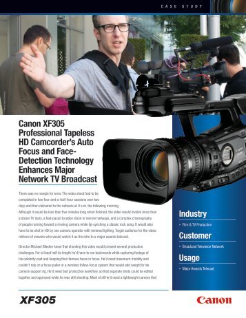 Canon XF305 Professional Tapeless HD ... - Canon USA, Inc.