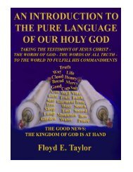 Introduction to the Pure Language of Our Holy God