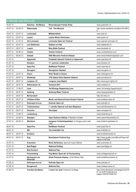 Exhibitions - Switzerland Tourism