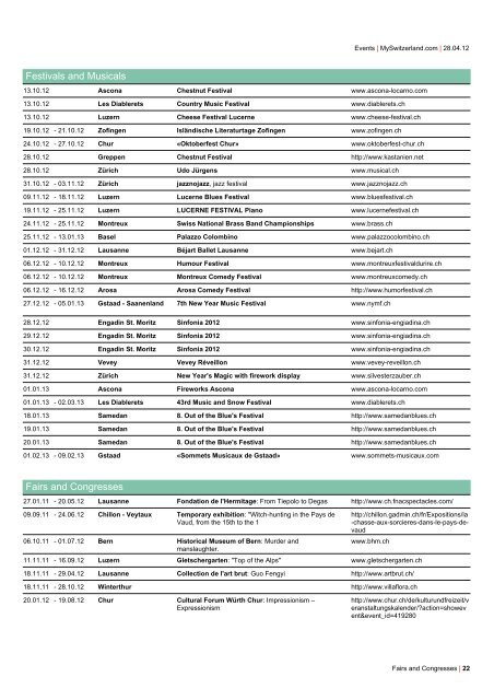 Exhibitions - Switzerland Tourism