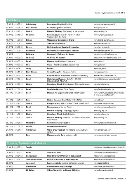 Exhibitions - Switzerland Tourism