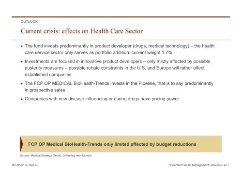 FCP OP MEDICAL BioHealth Trends FCP OP ... - Sal. Oppenheim