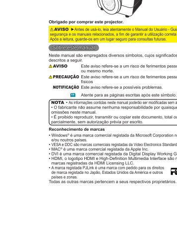 Manual Projetor MultimÃ­dia Hitachi CP-X10000 Profissional - TES