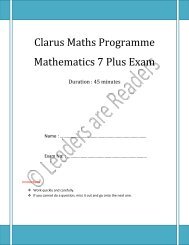 Clarus Maths Programme Mathematics 7 Plus Exam - Nigerian Watch