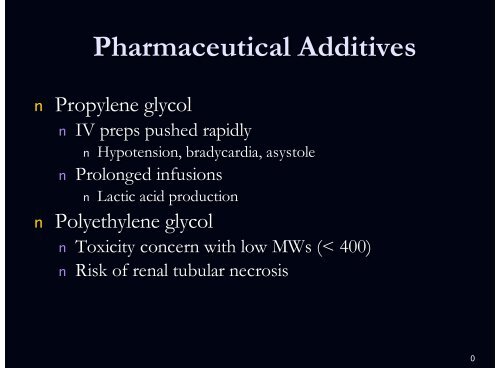 Pharmaceutical Additives