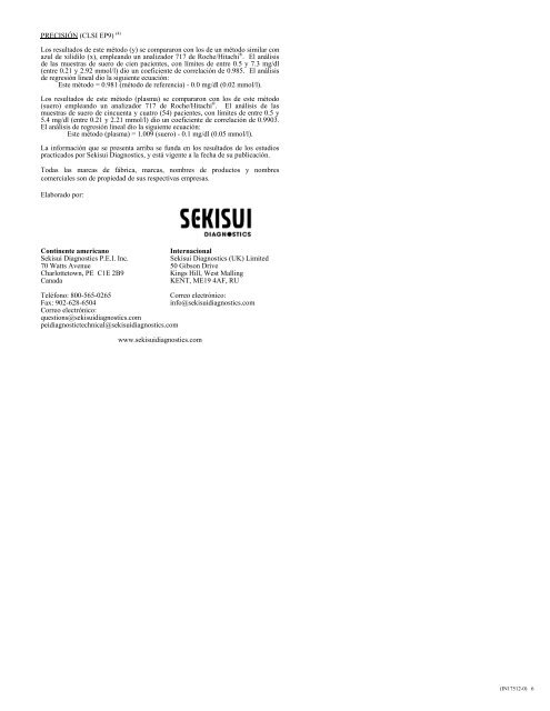 MAGNESIUM REAGENT - Sekisui Diagnostics