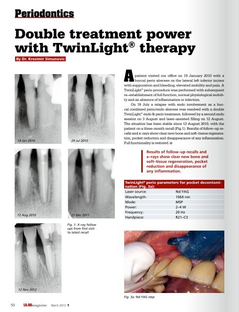 LA&HA Magazine, Vol 2013, Issue 01 - Laser and Health Academy