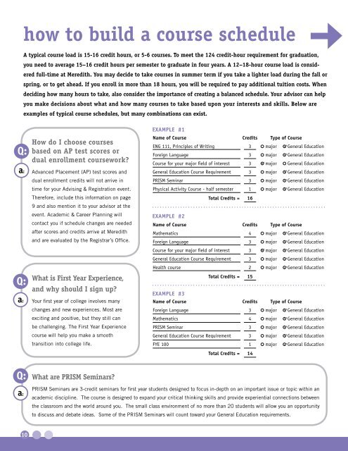 Advising & Registration Workbook - Meredith College