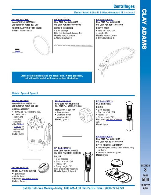 Centrifuges - Replacement Parts Industries