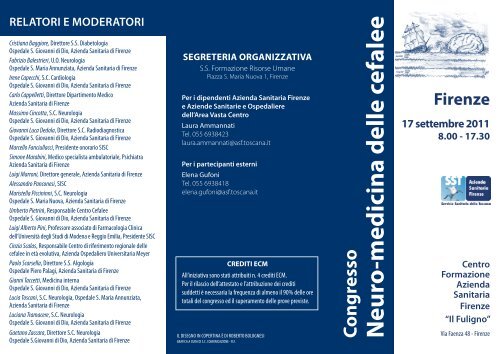 Brochure congresso cefalee.pdf - Azienda USL 3 Pistoia