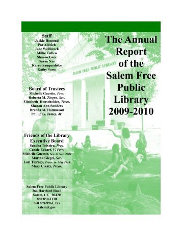 The Annual Report of the Salem Free Public Library ... - Town of Salem