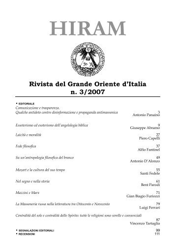 HIRAM Rivista del Grande Oriente d'Italia n. 3/2007 - Esonet.org