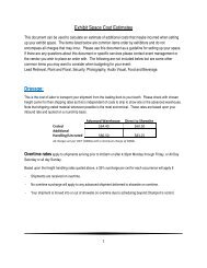 Exhibit Space Cost Estimates Drayage: