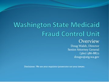 Washington State Medicaid Fraud Control Unit ... - Acumentra Health