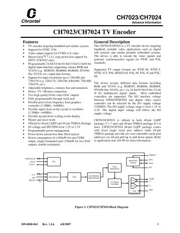 CH7023/CH7024 TV Encoder - Chrontel