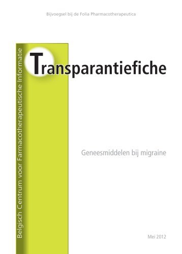 Transparantiefiche GENEESMIDDELEN BIJ MIGRAINE - Bcfi.be