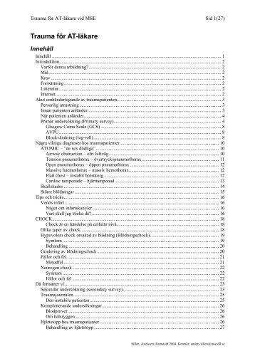 Trauma för AT-läkare