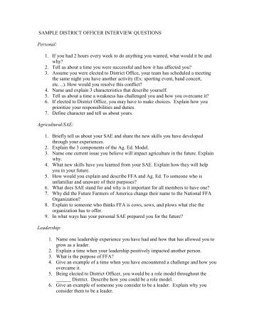 sample interview questions