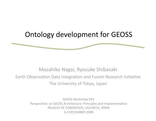 Ontology development for GEOSS - OGC Network