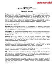 Beverley 10k 8 Week Training Plan Beverley Athletic Club