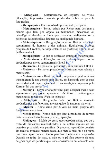 Vocabulário Metapsíquico (Gustave Geley)