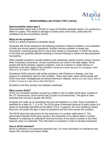 Spinocerebellar ataxia type 2 (SCA2) - Ataxia UK