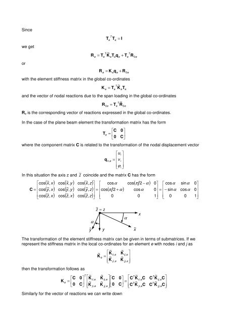 Computer (matrix) version of the stiffness method 1. The computer ...