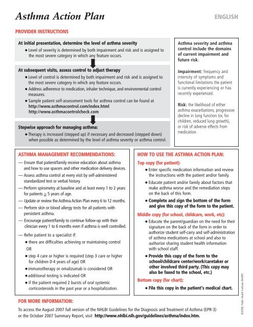 Asthma Stepwise Treatment Chart