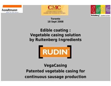 Edible coating : Vegetable casing solution by Ruitenberg ...