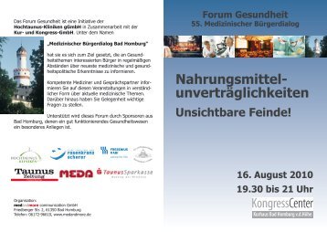 Forum Gesundheit 55. Medizinischer Bürgerdialog Nahrungsmittel ...