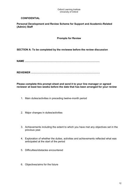 Guidance notes for departments - Oxford Learning Institute ...