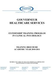 gouverneur healthcare services - New York State Psychological ...