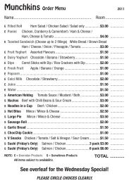 Canteen Menu - Waikanae School