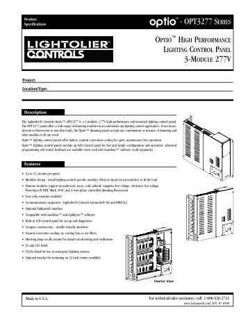 - OPT3277 SERIES - Philips Lighting Controls