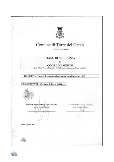 Piano di sicurezza e coordinamento.pdf - Comune di Torre del Greco