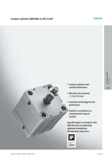 Compact cylinders ADN/AEN, to ISO 21287 - Zycon