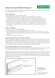 Einbauanleitung für das SAMINA Schlafsystem