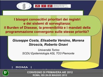 il Burden of Disease (BoD - Associazione Italiana Epidemiologia
