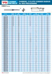 5//16/" 6FL 3//4/"LOC,.020/"Radius YG1 X5070 Blue End Mill for Hardened Steel HRc70
