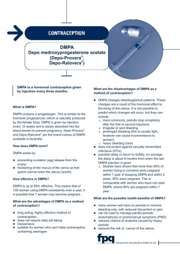 Depo-Provera , Depo-Ralovera - Family Planning Queensland