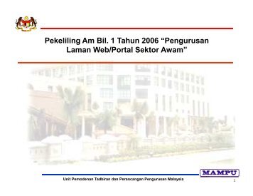 Pekeliling Am Bil. 1 Tahun 2006 “Pengurusan Laman Web/Portal ...