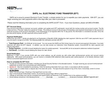 electronic fund transfer for fsa claim reimbursement