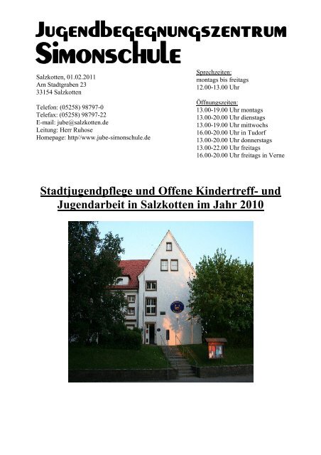 Briefkopf des Jube. Simonschule Nr.1 - Stadt Salzkotten