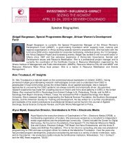 Speaker Biographies - Women's Funding Network